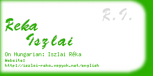 reka iszlai business card